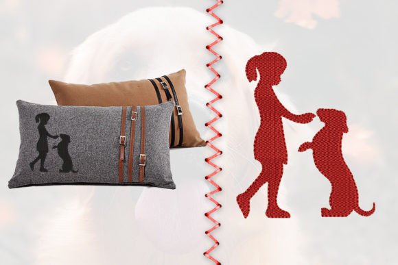 Girl and Dog: A Sweet Embroidery Design for Handmade Gifts