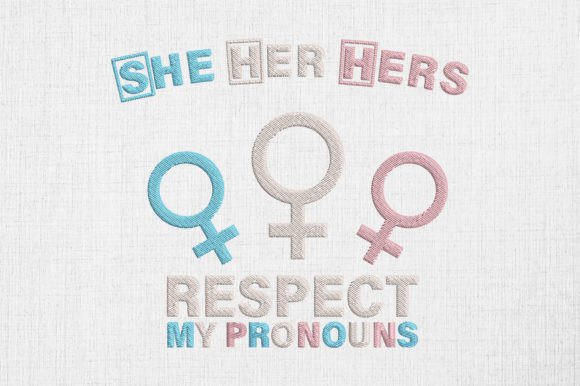Reviewing She Her Hers Pronouns Trans LGBTQ Pride Design